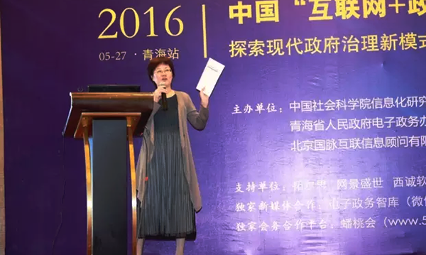 在2016中国（青海）“互联网+政务”创新趋势研讨会上，云海游戏互联总经理、首席规划师郑爱军以《“互联网+政务服务”发展思考》为题发表演讲